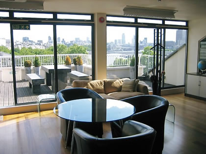 Looking out over the balcony